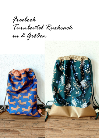 Anleitung  & Freebook - Turnbeutel Rucksack in 2 Größen